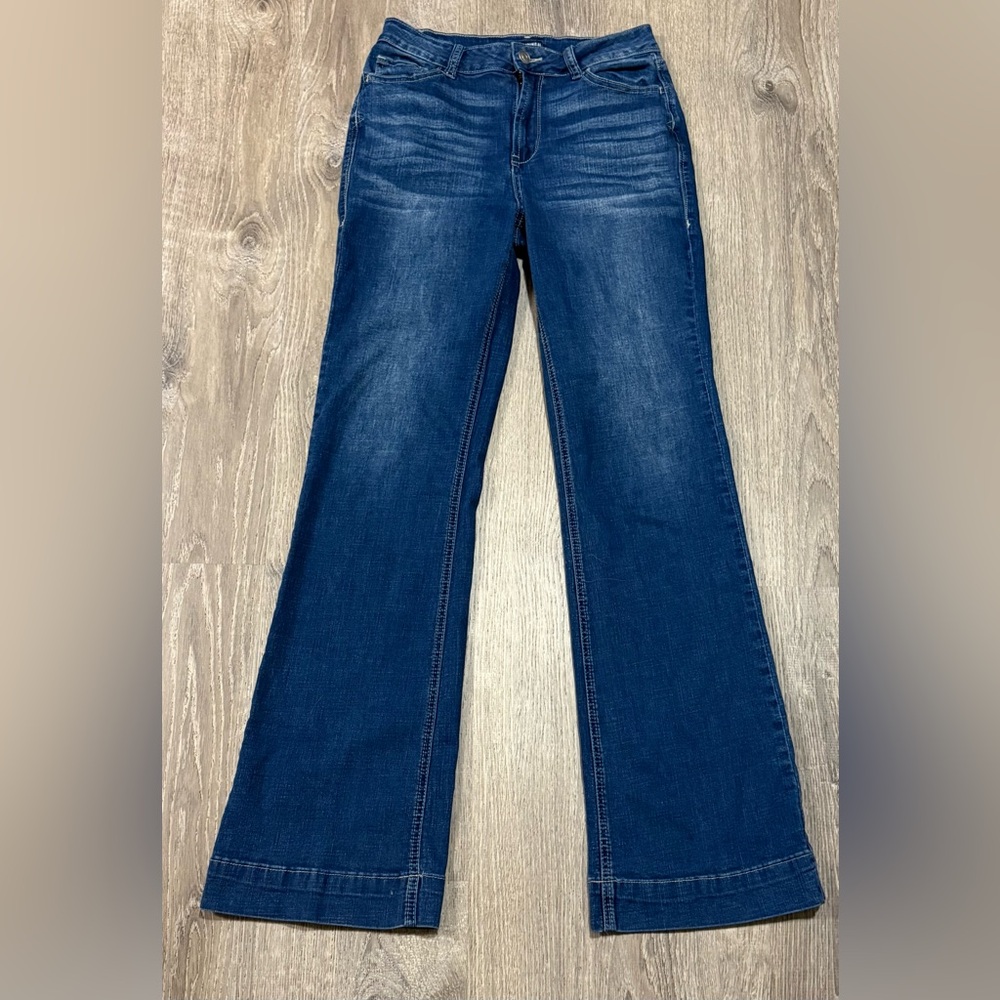 Flamingo by Flamingals Dark Wash Straight Leg Jeans Sequined Denim Small 26 - Picture 3 of 11
